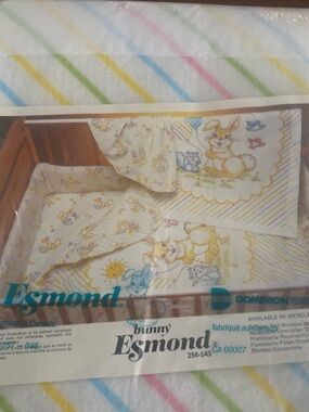 Esmond Bunny Baby Blanket Stripes Thermal Vintage NEW